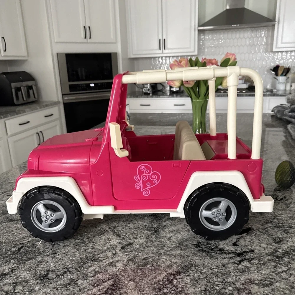 Our Generation OG Pink And White Jeep 4X4 Vehicle Fits American Girl 18